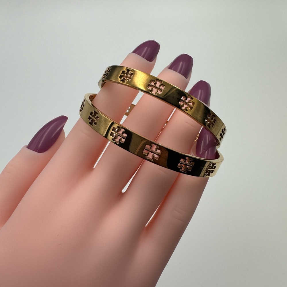 Tory Burch Gold Logo Cuff Bracelet